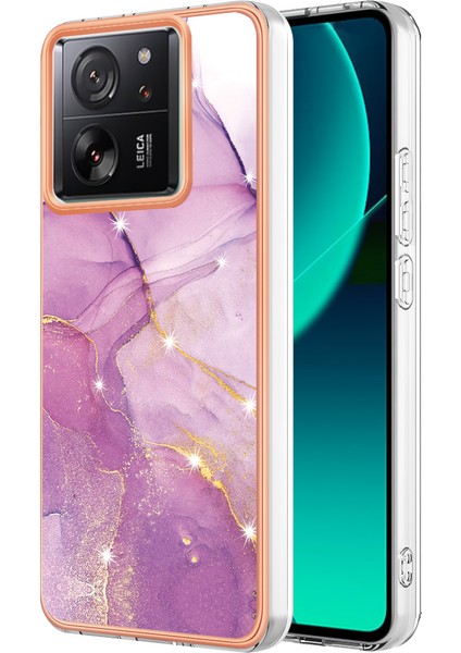 Xiaomi 13T/13T Pro/redmi K60 Ultra Tpu Kılıfı Elektrapan Marble Desen Telefon Kapak Morası 001 (Yurt Dışından)