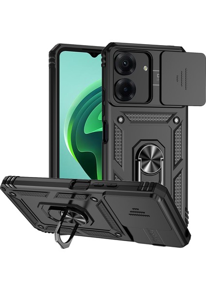 Xiaomi Redmi Için 13C 4g/poco C65 4g Telefon Kılıfı Askeri Sınıf Kamera Koruma Kapak Black (Yurt Dışından)