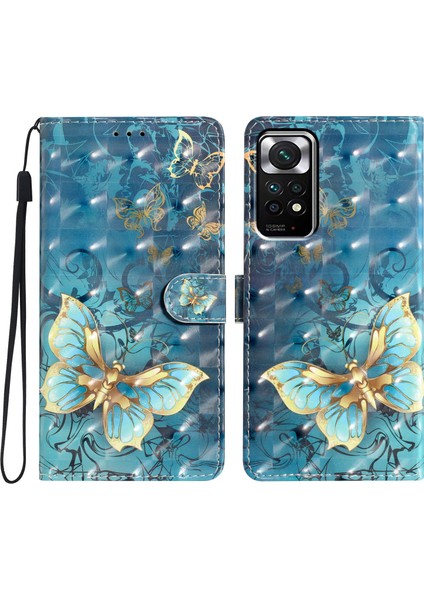 Xiaomi Redmi Için Not 11S 4g/not 11 4g (Qualcomm) Kasa Cüzdanı Pu Deri 3D Desen Telefon Kapak Butterfly (Yurt Dışından)