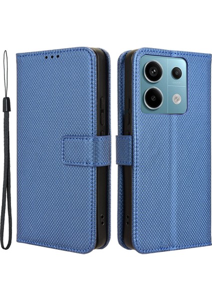 Xiaomi Redmi Için Note 13 Pro 5g Telefon Kılıfı Anti-Çizelge Kabuğu Manyetik Pu Cüzdan Telefon Kapak Mavisi (Yurt Dışından)