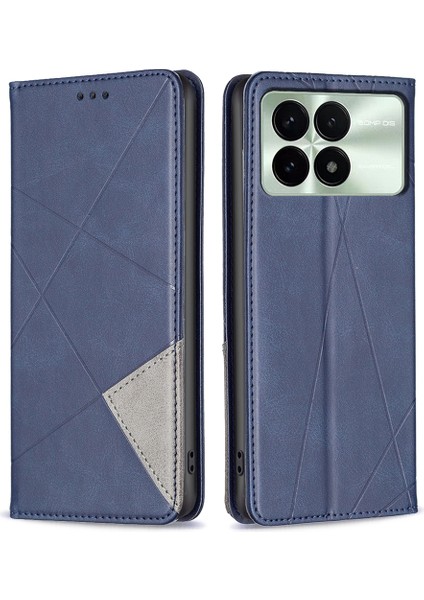 Xiaomi Için Redmi K70E 5g Kart Tutucu Pu Deri Stand Kapağı Koruyucu-Mavi (Yurt Dışından)
