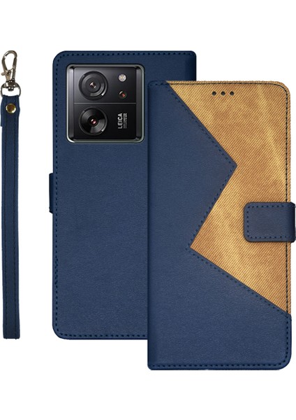 Xiaomi 13T/13T Pro/redmi K60 Ultra Kılıf Kart Yuvaları Pu Deri Stand Damla Geçirmez Telefon Kapak Mavisi (Yurt Dışından)