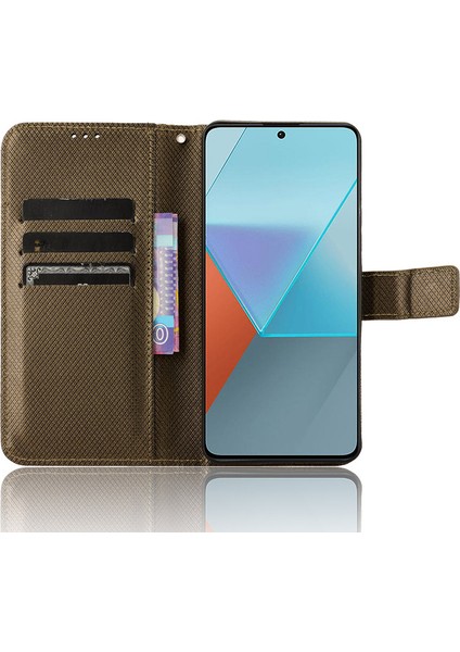 Xiaomi Redmi Için Note 13 Pro 5g Telefon Kılıfı Anti-Çizelge Kabuğu Manyetik Pu Deri Cüzdan Telefon Kapak Kahverengi (Yurt Dışından) fiyatları