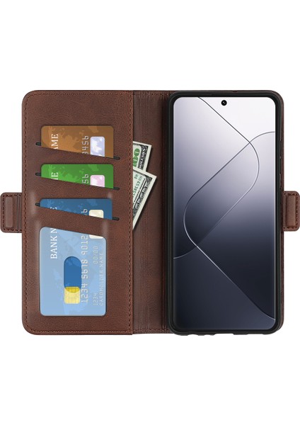 Xiaomi 14 Pro Pu Pu Deri Deri Magnety Kullantıcı Cellet Cacley Brown (Yurt Dışından) fiyatları