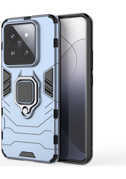Xiaomi 14 Pro Case Shockproof Telefon Kapağı Kickstand Pc+Tpu Telefon Kabuk Mavisi (Yurt Dışından)