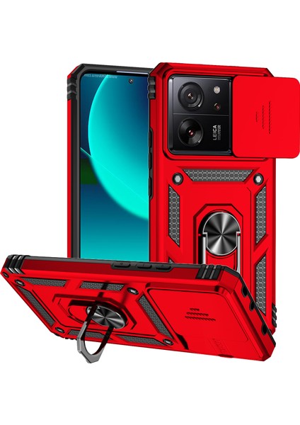 Xiaomi 13T PRO/13T/REDMI K60 Ultra Telefon Kılıf Kamera Koruma Yüzüğü Kickstand Cover-Red Için (Yurt Dışından)
