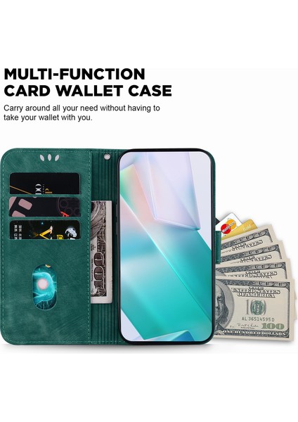 Xiaomi Redmi K60 ULTRA/13T/13T Pro Case Lovely Tiger Dracrint Cep Telefonu Deri Kapak Yeşil (Yurt Dışından)