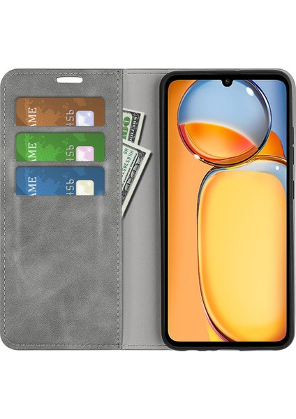 Xiaomi Redmi Için 13C 4g/poco C65 4g Kasa Deri Manyetik Cilt Touch Akıllı Telefon Kapak Grey (Yurt Dışından) fiyatları