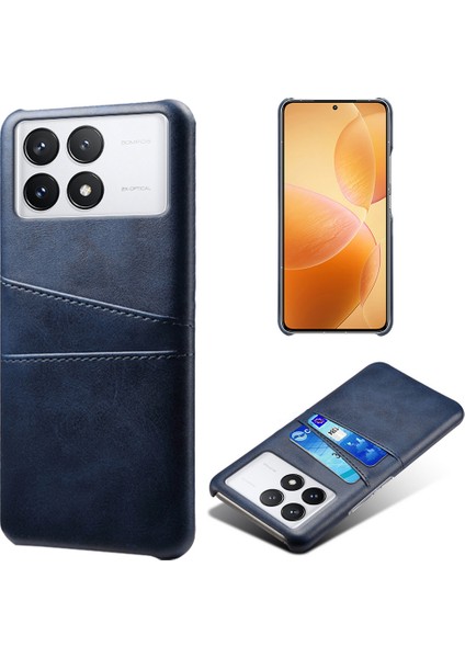 Xiaomi Redmi K70 Pro 5G/K70 5g Case Anti-Fall Pu Deri+Pc Telefon Kabuğu 2 Kart Yuvası Mavisi (Yurt Dışından)