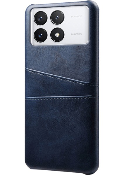Xiaomi Redmi K70 Pro 5G/K70 5g Case Anti-Fall Pu Deri+Pc Telefon Kabuğu 2 Kart Yuvası Mavisi (Yurt Dışından)