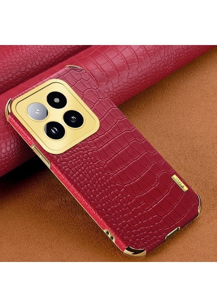 Xiaomi 14 Pro Case 6d Elektrokaplatma Deri+Tpu Anti-Drop Telefon Kapak Kırmızısı (Yurt Dışından) fiyatları