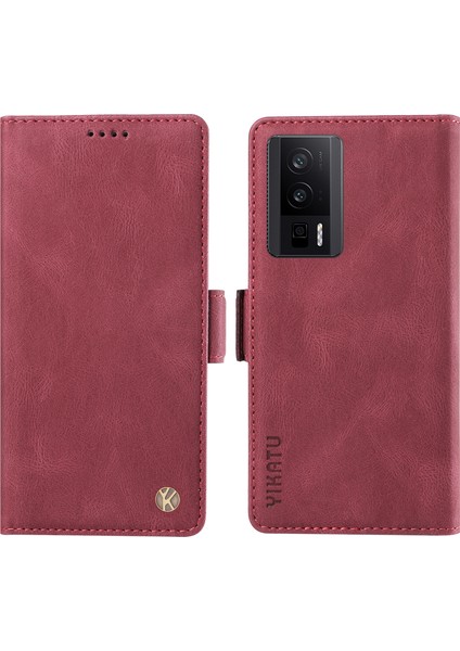 Xiaomi Redmi K60 5G/K60 Pro 5g/poco F5 Pro 5g, Cilt Touch Cüzdan Stand Telefon Kapak Kırmızısı (Yurt Dışından)