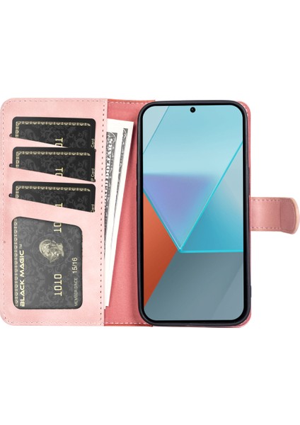 Xiaomi Redmi Için Note 13 Pro 5g Kasa Tamamen Sarılmış Pu Deri Cüzdan Telefon Kapak Pembe (Yurt Dışından) fiyatları