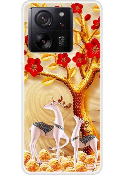 Xiaomi 13T/13T Pro/redmi K60 Ultra Tpu Case Desen Baskı Telefon Koruyucu Kapak Sika Geyiği (Yurt Dışından)