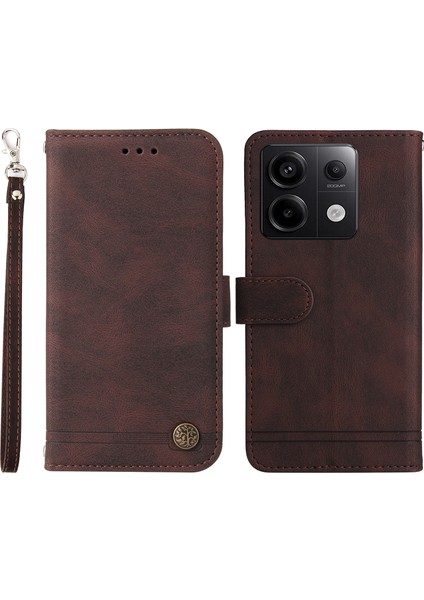 Xiaomi Redmi Için Note 13 Pro 5g Deri Kılıf Kayış Telefon Cüzdan Standı Kapak Kılıfı (Yurt Dışından)