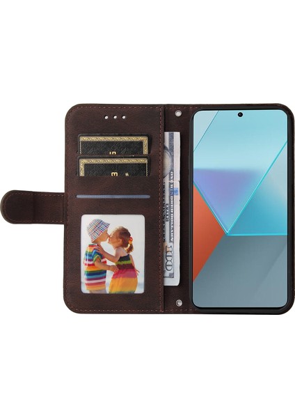 Xiaomi Redmi Için Note 13 Pro 5g Deri Kılıf Kayış Telefon Cüzdan Standı Kapak Kılıfı (Yurt Dışından)