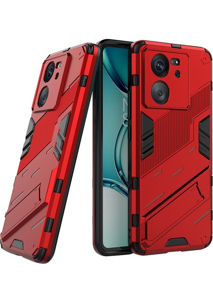 Xiaomi Redmi Için K60 ULTRA/13T/13T Pro Pc+Tpu Kickstand Arka Kapak Şok Geçirmez Koruyucu Telefon Kasa-Kırmızı (Yurt Dışından)