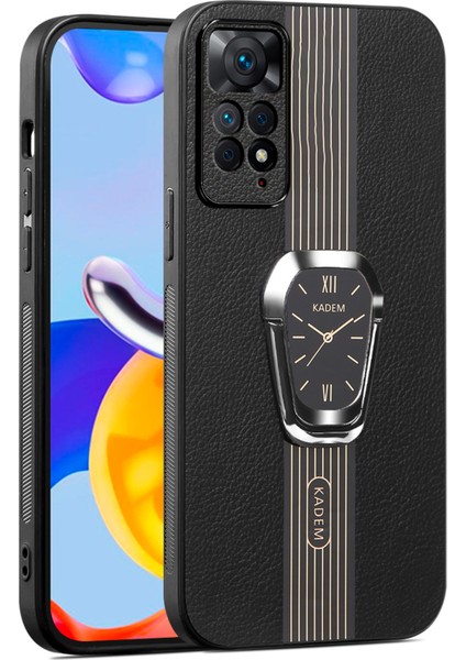 Xiaomi Redmi Için Note 11 Pro 5g (Qualcomm)/redmi Note 11 4g (Mediatek) Case Pu+Tpu+Akrilik Telefon Kapak Black (Yurt Dışından)