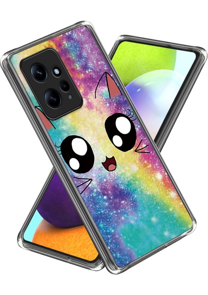 Xiaomi Için Redmi Note 12 4g Telefon Kılıfı Desen Basılı Tasarım Yumuşak Tpu Arka Kapak Rainbow Cat (Yurt Dışından)