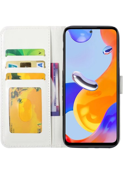 Xiaomi Redmi Için Note 11 Pro 5g (Qualcomm)/11 Pro 4g (Mediatek)/12 Pro 4g Kılıf 3D Desen Deri Telefon Kapak Diz Çiçek (Yurt Dışından)