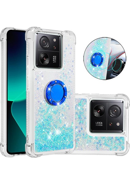 Xiaomi 13T/13T Pro/redmi K60 Ultra Kılıfı Sıvı Parıltı Kickstand Telefon Kapak-Blue/pentagram (Yurt Dışından)