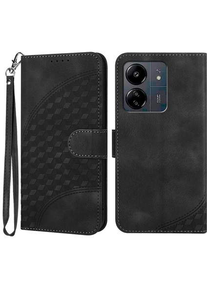 Xiaomi Redmi Için 13C 4g/poco C65 4g Case Callet Fil Kafası Folio Telefon Kapak Black (Yurt Dışından)