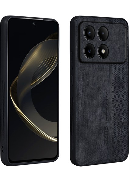 Xiaomi Redmi Için K70E 5g Telefon Kılıfı Şık Basılı Doku Kapak Black (Yurt Dışından)