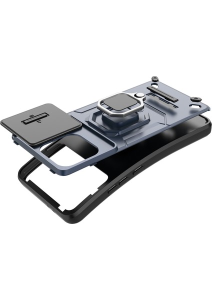 Xiaomi Redmi K70E 5g Kapak Slayt Lens Kapağı Pc+Tpu Kickstand-Grey ile Şok Geçirmez Cep Telefonu Kasası (Yurt Dışından) fiyatları