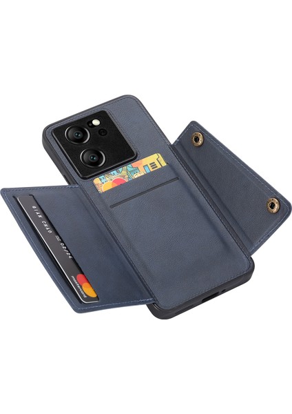 Xiaomi 13T/13T Pro/redmi K60 Ultra Kapak Kart Yuvaları Pu Deri+Tpu Telefon Kickstand Case-Blue (Yurt Dışından) fiyatları