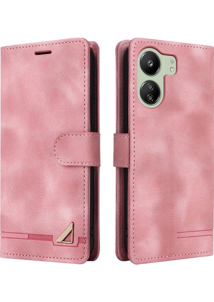 Xiaomi Redmi 13C 4g/poco C65 4g Için Fotoğraf Yuvası Pink ile Vaka Şok Geçirmez Deri Telefon Kapağı (Yurt Dışından)