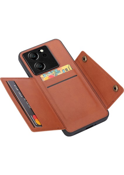 Xiaomi 13T/13T Pro/redmi K60 Ultra Kapak Kart Yuvaları Pu Deri+Tpu Telefon Kickstand Case-Imgy Brown (Yurt Dışından) fiyatları