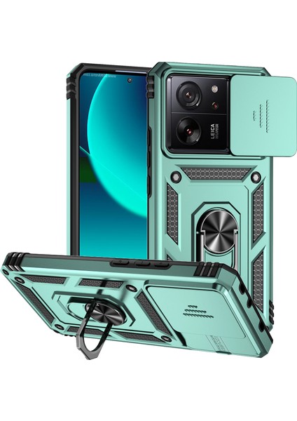 Xiaomi 13T PRO/13T/REDMI K60 Ultra Telefon Kılıf Kamera Koruma Yüzüğü Kickstand Cover-Yeşil (Yurt Dışından)