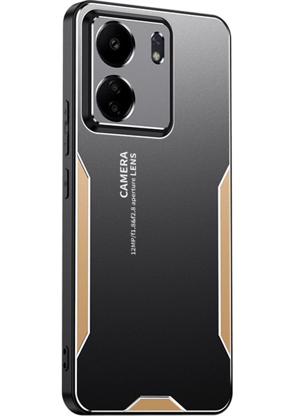 Xiaomi Redmi 13C 4g/poco C65 4g Mat Telefon Kılıfı Alüminyum Alaşım+Pc+Tpu-Gold (Yurt Dışından)