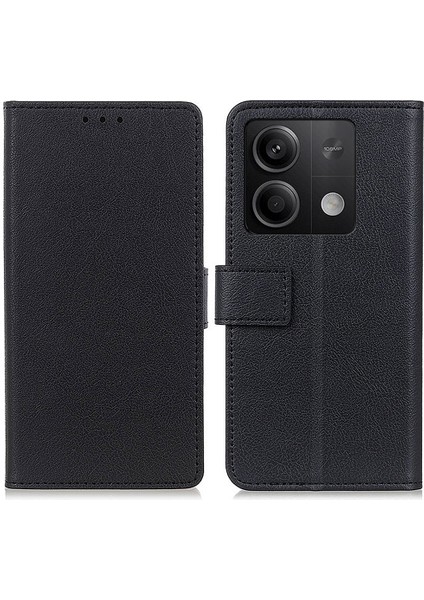 Xiaomi Redmi Için Not 13 5g/13 5g (Çin) Pu Pu Deri Deri Şok Geçirmez Telefon Cüzdan Kapak Black (Yurt Dışından)