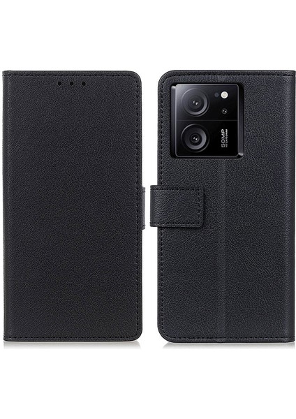 Xiaomi 13T/13T Pro/redmi K60 Ultra Kılıf Dokulu Deri Cüzdan Stand Telefon Kabuğu Kapak Black (Yurt Dışından)