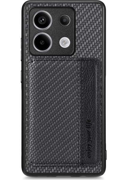Xiaomi Redmi Için Note 13 Pro 5g Case Slim Fit Kickstand Karbon Fiber Doku Koruyucu Kabuk Black (Yurt Dışından)