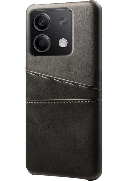 Xiaomi Için Redmi Note 13 5g Kasa Çift Kart Yuvaları Şok Geçirmez Kılıf Pu+Pc Ince Telefon Kılıf Black (Yurt Dışından)