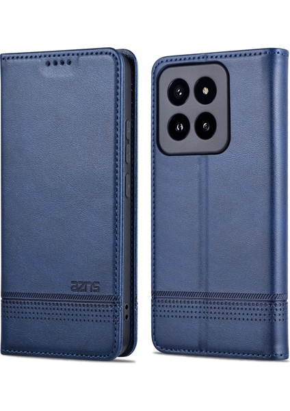 Xiaomi 14 Pro Phone Case Manyetik Otomatik Kapanış Telefon Cüzdan Telefon Kapak Mavisi (Yurt Dışından)