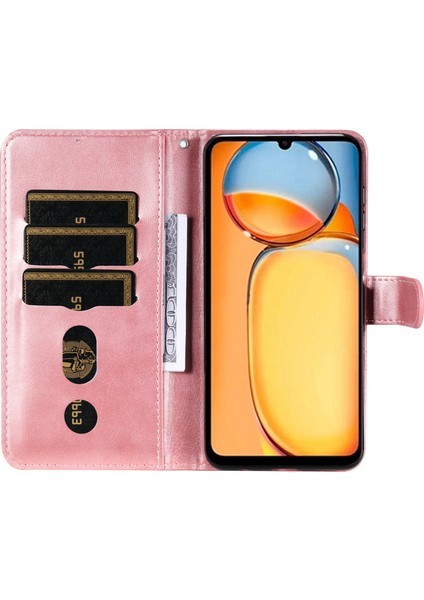 Xiaomi Için Redmi 13C 4g/poco C65 4g Kasa Buzağı Dokusu Deri Deri Kapak Fermuarı Cep Cüzdan Telefon Kılıf Pembe (Yurt Dışından) fiyatları