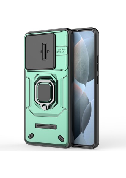 Xiaomi Redmi K70E 5g Kapak Slayt Lens Kapağı Pc+Tpu Kickstand-Green ile Şok Geçirmez Cep Telefonu Kasası (Yurt Dışından)