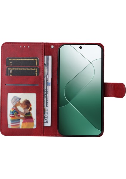 Xiaomi Için 14 Case Pu Deri Buzağı Dokusu Tam Koruma Telefon Koruyucu-Kırmızı (Yurt Dışından) fiyatları