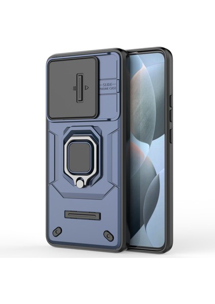 Xiaomi Redmi Için K70E 5g Kapak Slayt Lens Kapağı Pc+Tpu Şok Geçirmez Cep Telefonu Kickstand-Mavi ile (Yurt Dışından)
