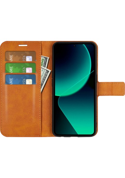 Xiaomi 13T/13T Pro Manyetik Kapak Kapağı Cüzdan Stand Pu Deri Kılıf Buzağı Dokusu Çizelge Anti-Çizelge Telefon Kabuk-Sarı (Yurt Dışından) fiyatları