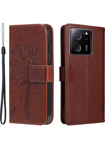 Xiaomi Için Redmi K60 ULTRA/13T/13T Pro Telefon Kabuğu Stand Pu Deri Cüzdan Case-Coffee (Yurt Dışından)