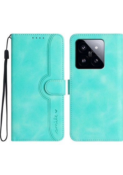 Xiaomi 14 Pro Deri Cüzdan Kılıf Kartı Tutucu Tam Koruma Kapak Baby Mavi (Yurt Dışından)