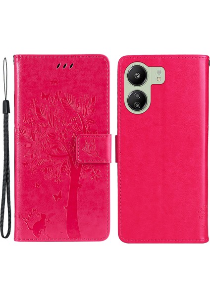 Xiaomi Redmi 13C 4g/poco C65 4g Kasa Baskılı Cüzdan Telefon Kapağı Gül (Yurt Dışından)