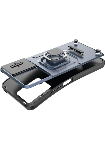 Xiaomi Redmi 13C 4g/poco C65 4g Case Kickstand Telefon Kapağı Slayt Lensli Kapak-Mavi (Yurt Dışından) fiyatları