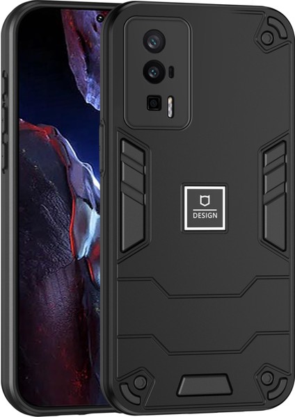 Xiaomi Poco F5 Pro 5g/redmi K60 5G/K60 Pro 5g Case 2-1 Arada Hibrid Koruyucu Pc+Tpu Telefon Kapak Black (Yurt Dışından)