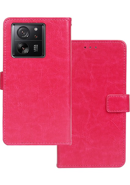 Xiaomi Için Anti Drop Telefon Kılıfı 13T/13T Pro/redmi K60 Ultra Kılıf Pu Pu Deri Cüzdan Telefon Kapak Ros (Yurt Dışından)