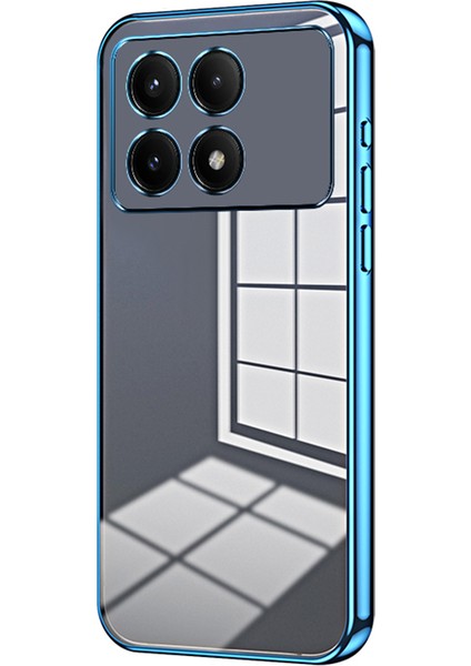 Xiaomi Redmi Için K70E 5g Cep Telefon Kılıfı Yumuşak Tpu Elektrokaplatma Hassas Lens Kesme Arka Kapak Mavisi (Yurt Dışından)